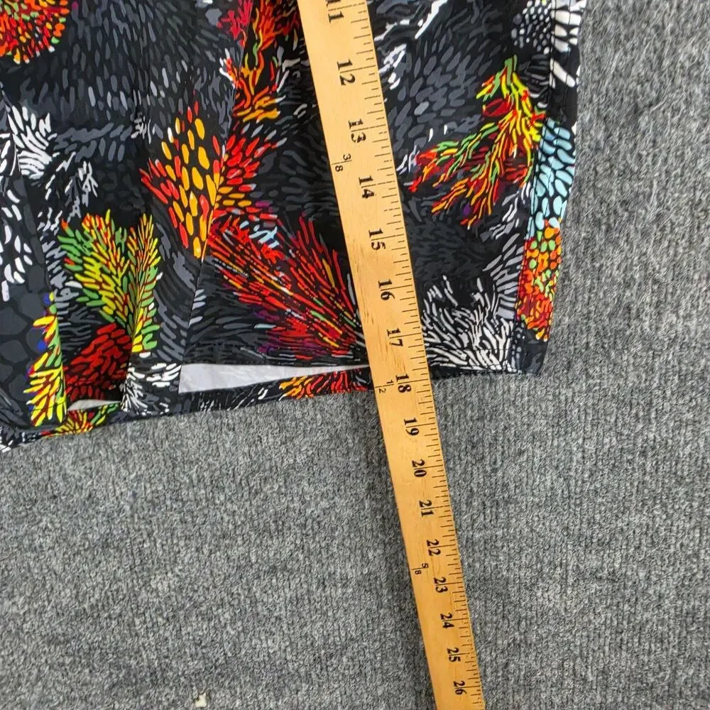 Agua Bendita Swim Trunks Men 36 Short Tropical Floral Multi Lined Beach Pool